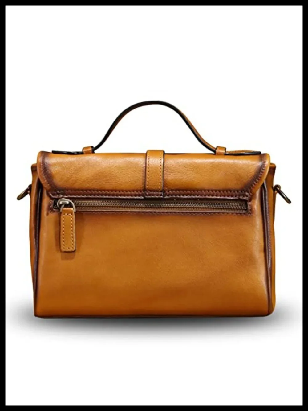 Genuine Leather Handmade Vintage Satchel Purse Crossbody Shoulder Bag with Strap